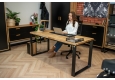DEERHORN® Kancelářský stůl z dubového dřeva a černého kovu bez zástěny